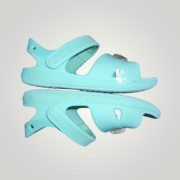 Crocs green open toe sandal size C9 - Picture 3 of 7